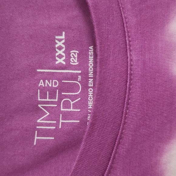 Time and Tru Purple Tie-Dye Women's Top size XXXL - 22 - Picture 3 of 4